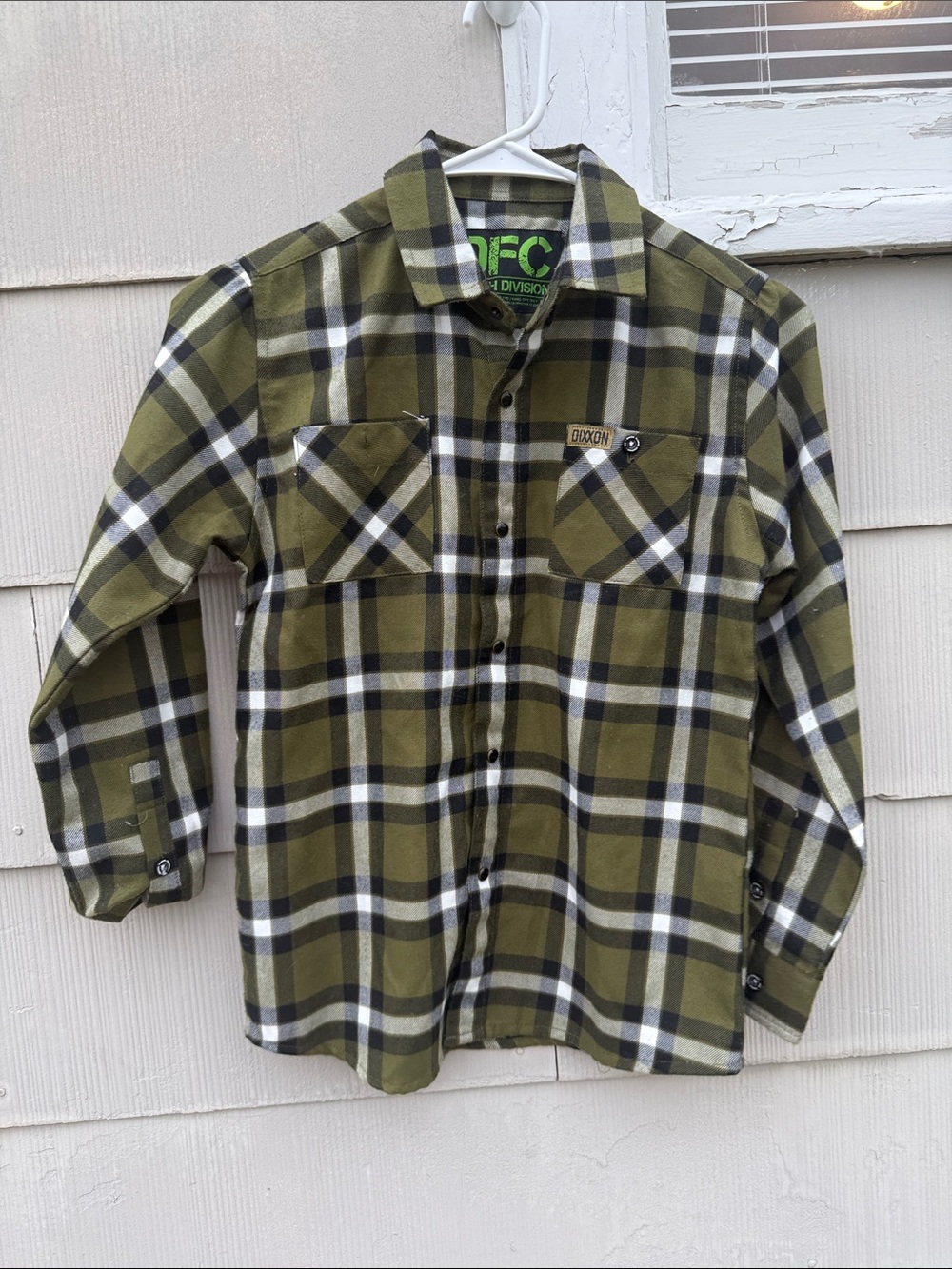 DIXXON Olive Green Plaid Button-Down Shirt
